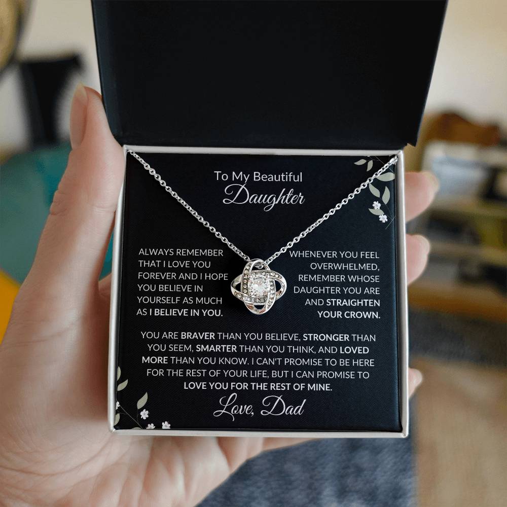 To My Beautiful Daughter from Dad | Love Knot Necklace| Gift to Daughter from Dad