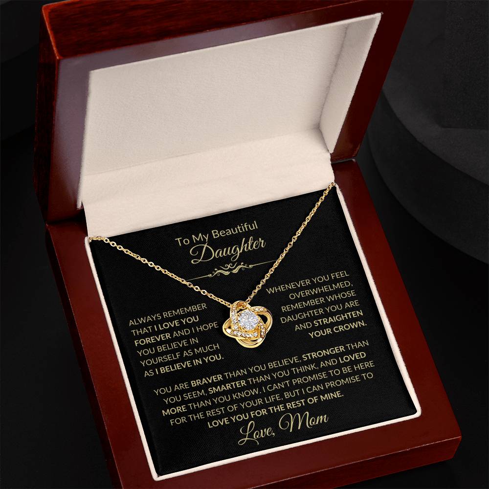 Beautiful Gift for Daughter From Mom "Never Forget That I Love You" Necklace
