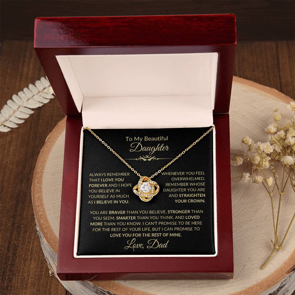 Beautiful Gift for Daughter From Dad "Never Forget That I Love You" Necklace