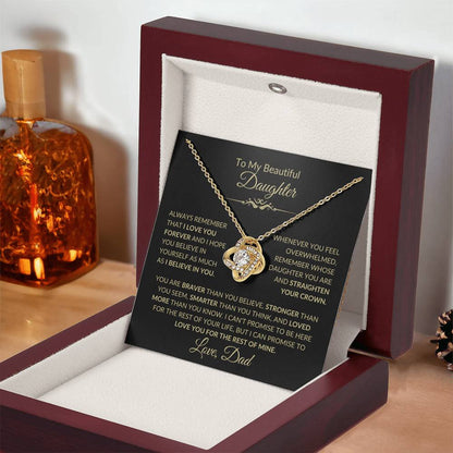 Beautiful Gift for Daughter From Dad "Never Forget That I Love You" Necklace