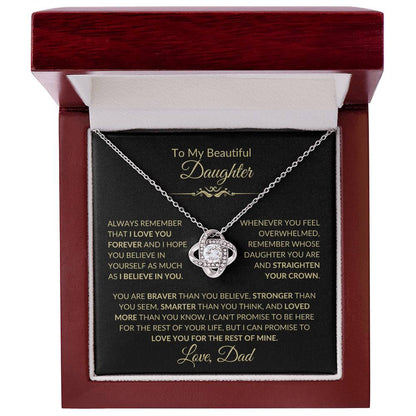 Beautiful Gift for Daughter From Dad "Never Forget That I Love You" Necklace