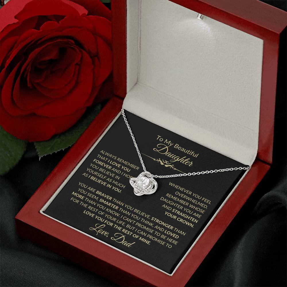 Beautiful Gift for Daughter From Dad "Never Forget That I Love You" Necklace