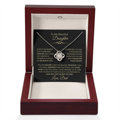 Beautiful Gift for Daughter From Dad "Never Forget That I Love You" Necklace