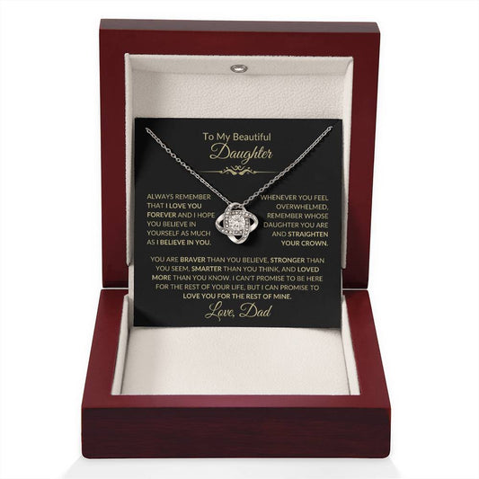 Beautiful Gift for Daughter From Dad "Never Forget That I Love You" Necklace