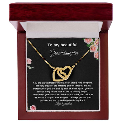 To My Beautiful Granddaughter | Interlocking Heart Necklace| Gift to Granddaughter| Birthday Gift for Granddaughter