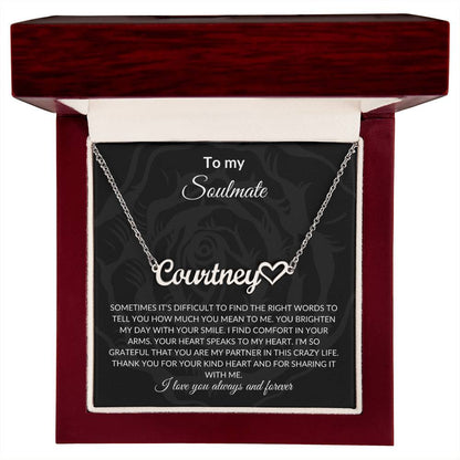 To My Soulmate | Heart Name Necklace| Gift to Wife | Wedding Anniversary Gift to Wife| Mother's Day Gift | Birthday Gift to Wife